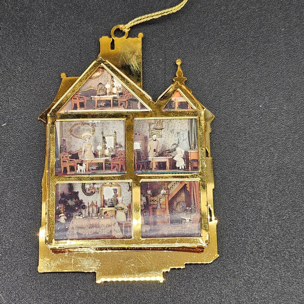 Bing & Grondahl The First Victorian Doll House Ornament Gold Tone Metal USA Made